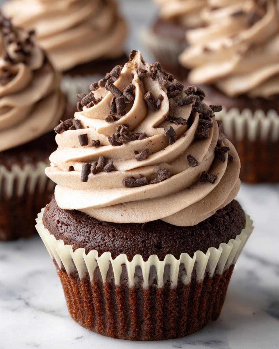 Brownie Cupcakes with Chocolate Buttercream Frosting Recipe - Recipe Image
