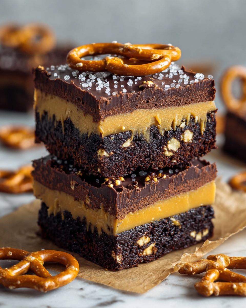 Salted Caramel Pretzel Brownies Recipe - Recipe Image