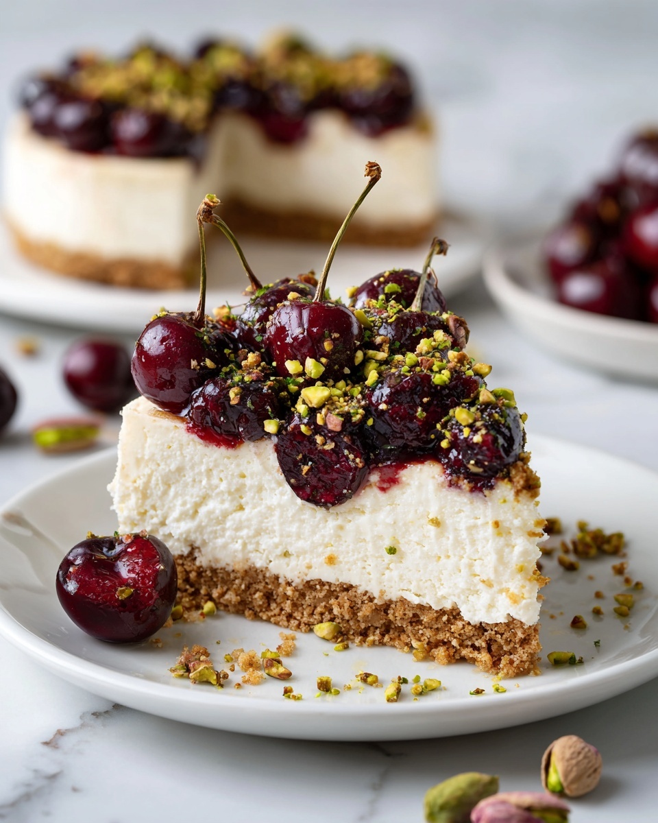 Luscious Lemon Lime Cherry Pistachio Cheesecake Recipe - Recipe Image