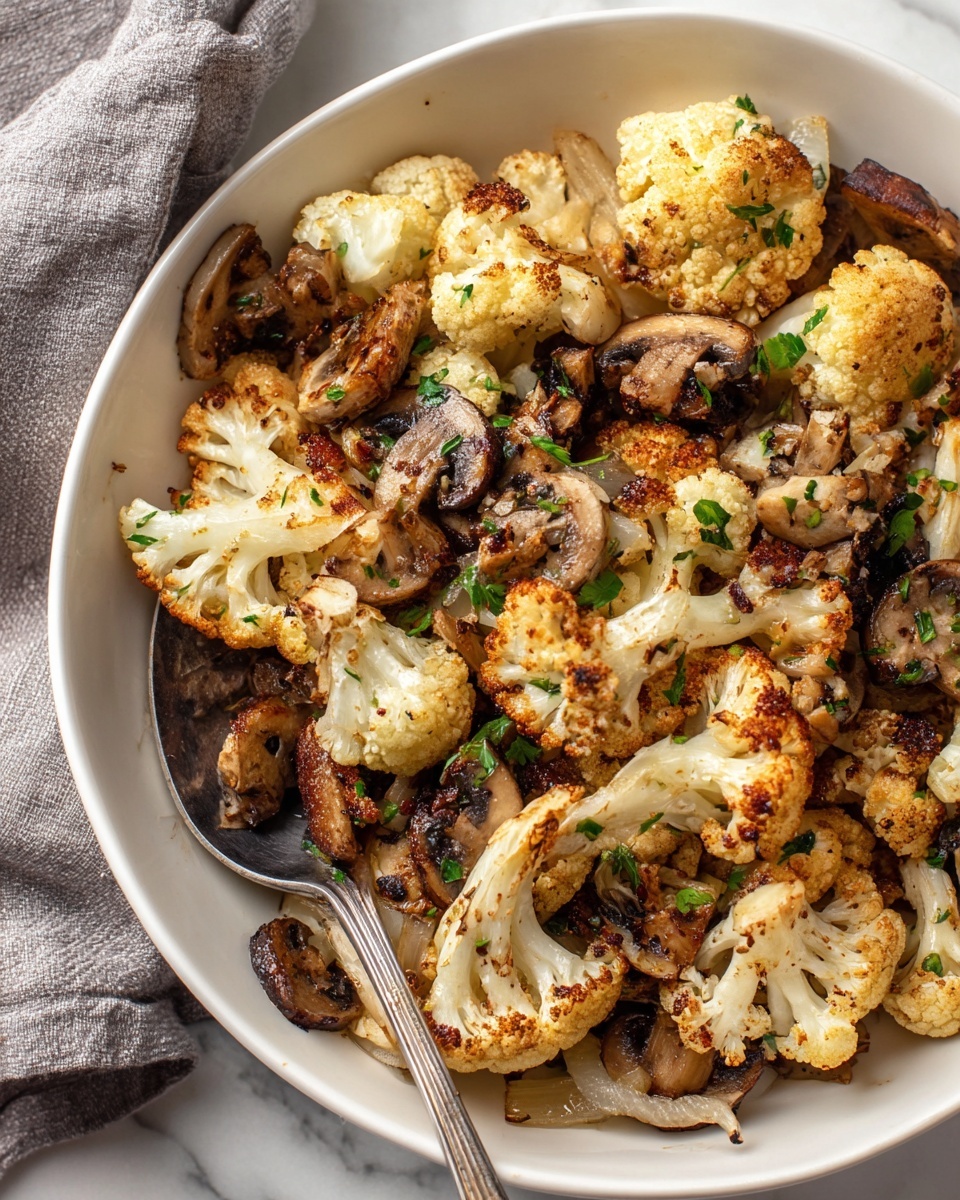 Garlic Cauliflower and Mushrooms Recipe - Recipe Image