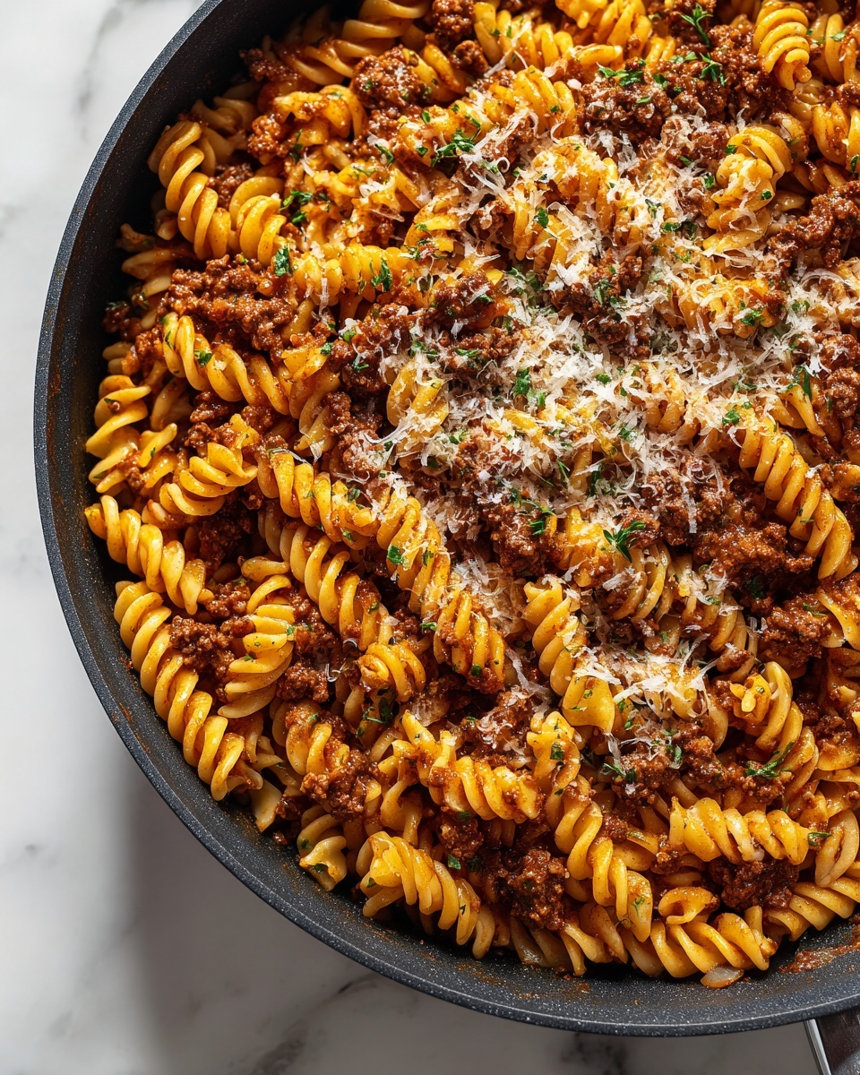 One-Pot Beef and Cheddar Ranch Pasta Recipe - Recipe Image