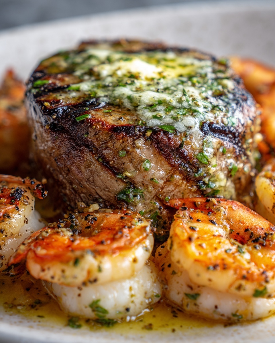 Garlic Butter Grilled Steak & Shrimp Recipe - Recipe Image