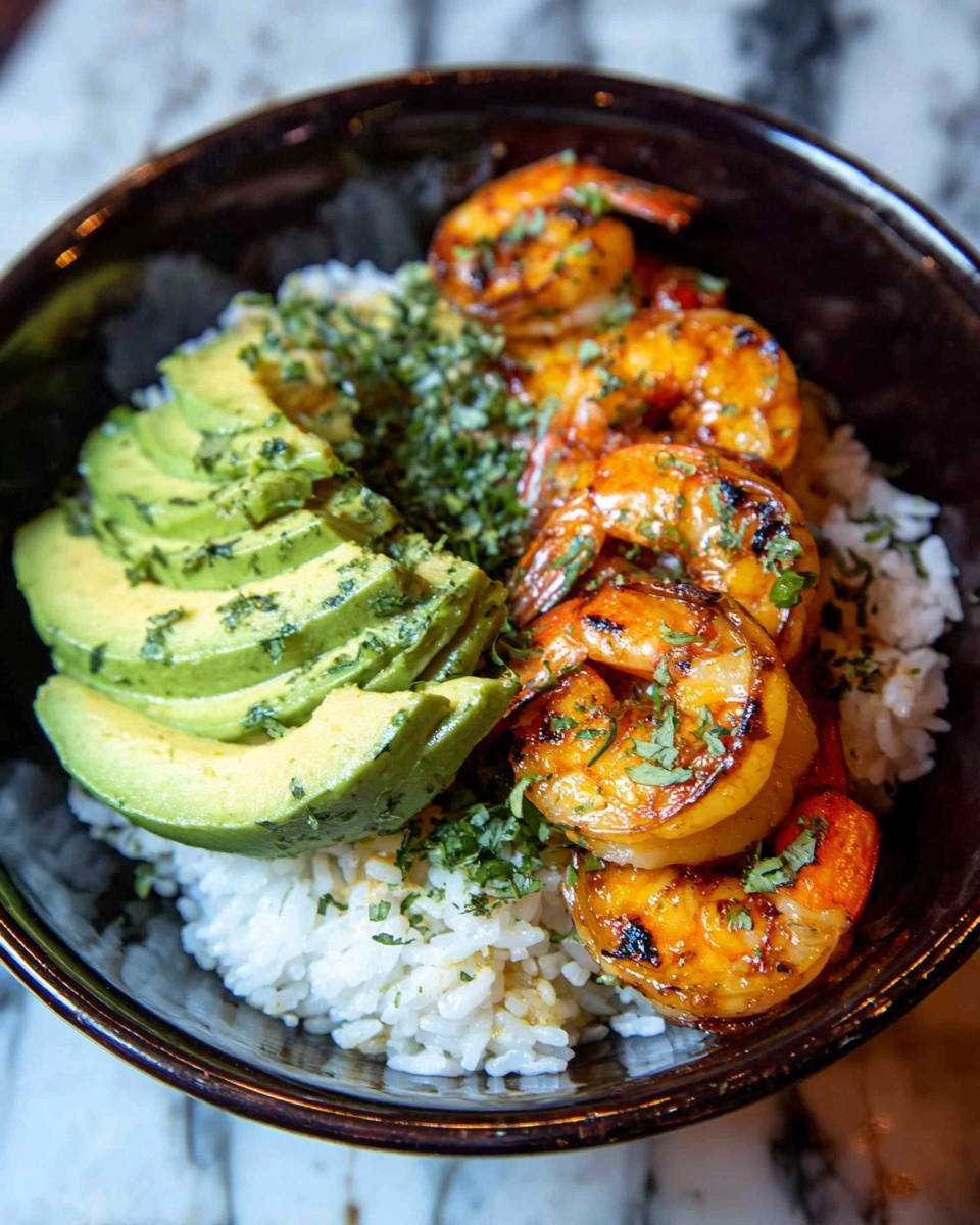 Spicy Shrimp and Avocado Rice Bowl Recipe - Recipe Image