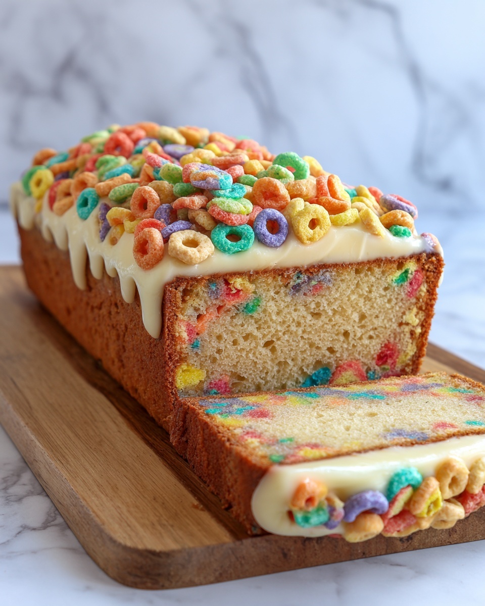 Fruity Pebbles Breakfast Bread Recipe - Recipe Image