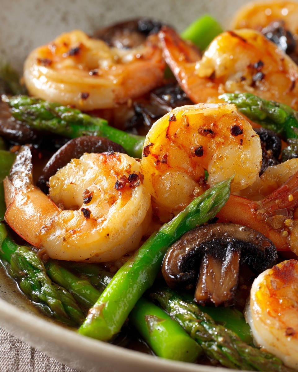 Shrimp and Asparagus Stir-Fry with Mushrooms Recipe - Recipe Image