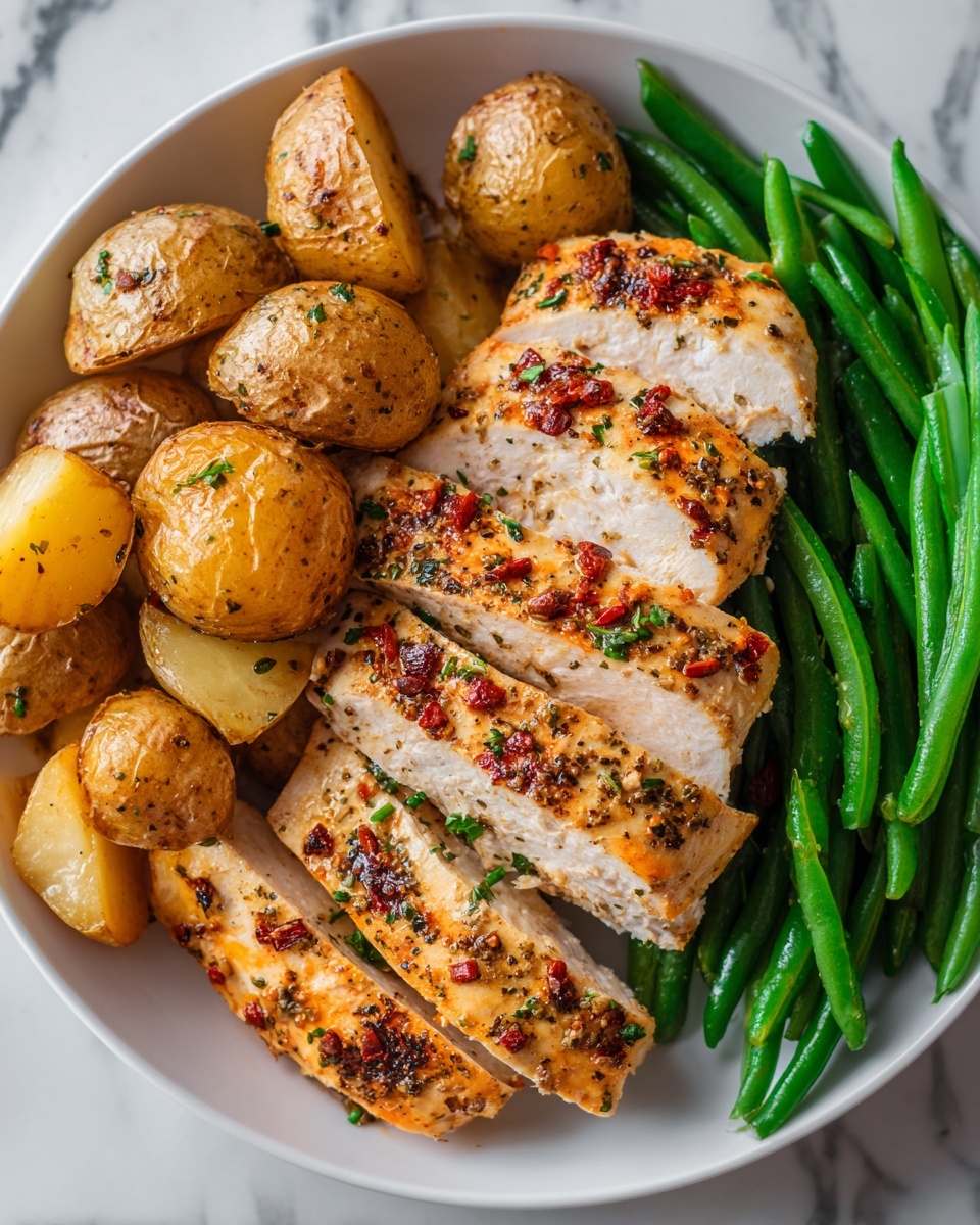 Italian Chicken with Potatoes and Green Beans Recipe - Recipe Image