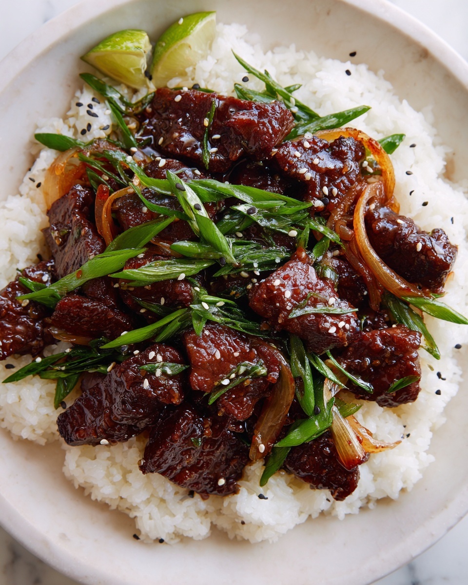 Honey Garlic Lamb with Pickled Cucumber Recipe - Recipe Image