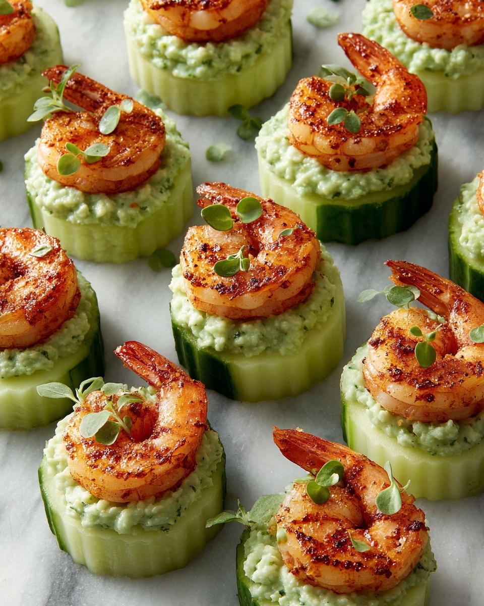 Blackened Shrimp Avocado Cucumber Bites Recipe - Recipe Image