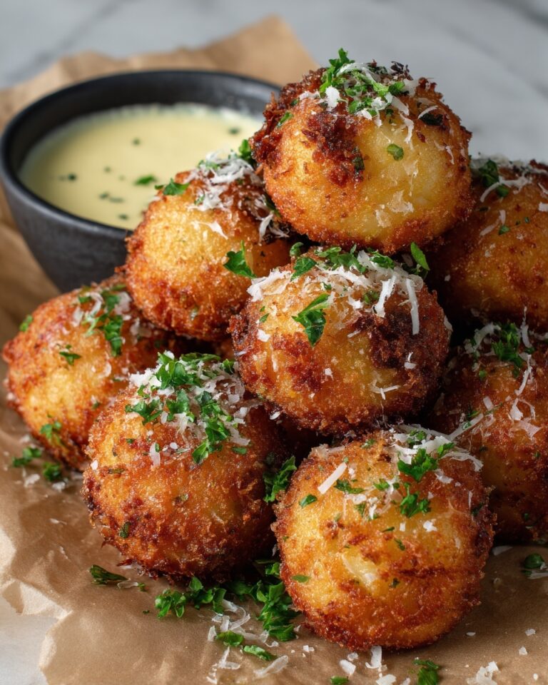 Crispy Parmesan Garlic Potato Balls Recipe