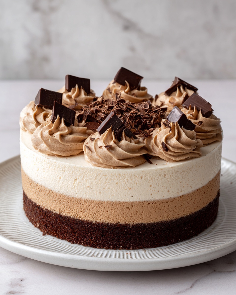 Tuxedo Cake - Triple Chocolate Mousse Cake Recipe - Recipe Image