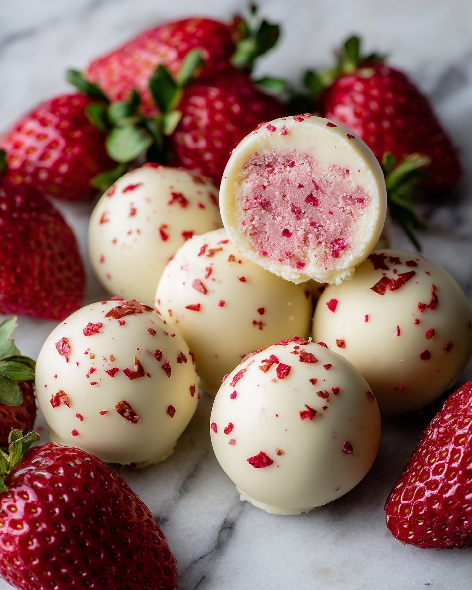 White Chocolate Strawberry Truffles Recipe - Recipe Image