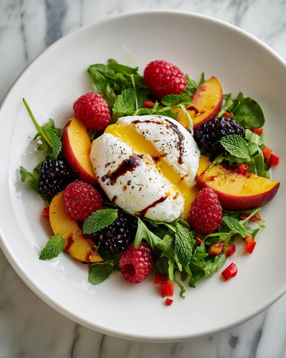Peach Burrata Salad with Fresh Basil & Balsamic Glaze Recipe - Recipe Image