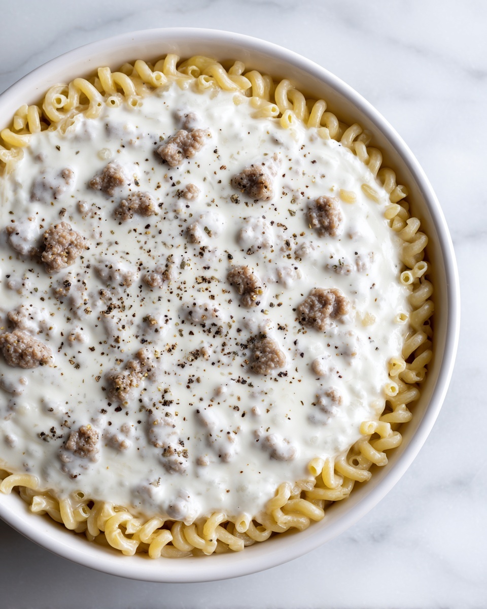 Cheesesteak Tortellini in Rich Provolone Sauce Recipe - Recipe Image