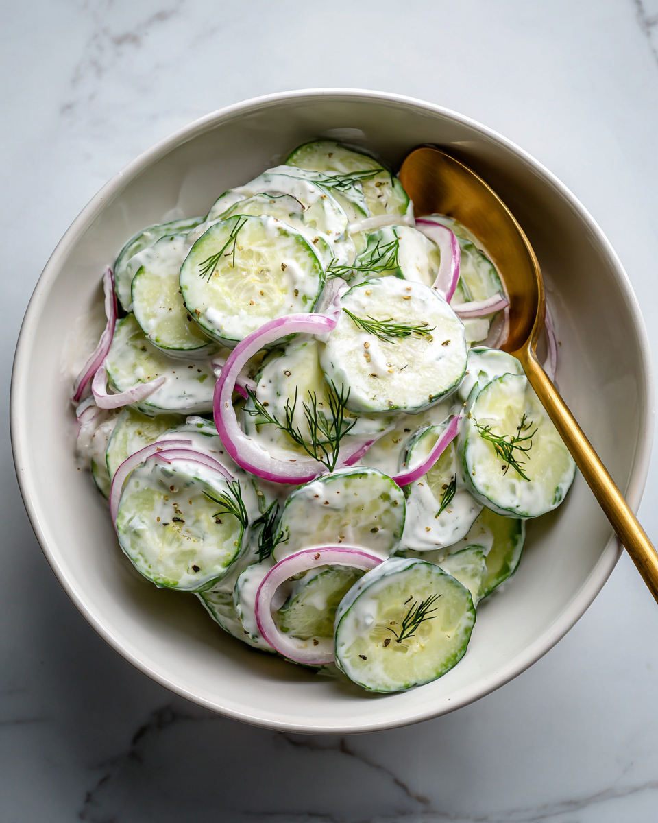 Creamy Cucumber Salad Recipe - Recipe Image