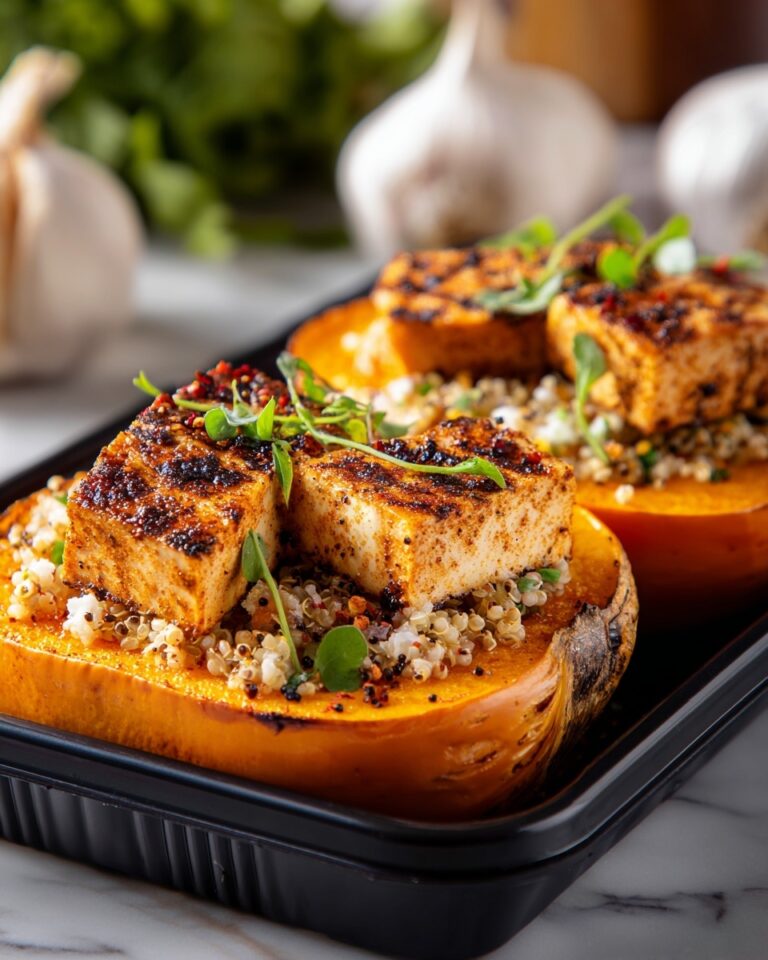 Sweet and Savory Honey Roasted Butternut Squash Stuffed with Chicken Recipe