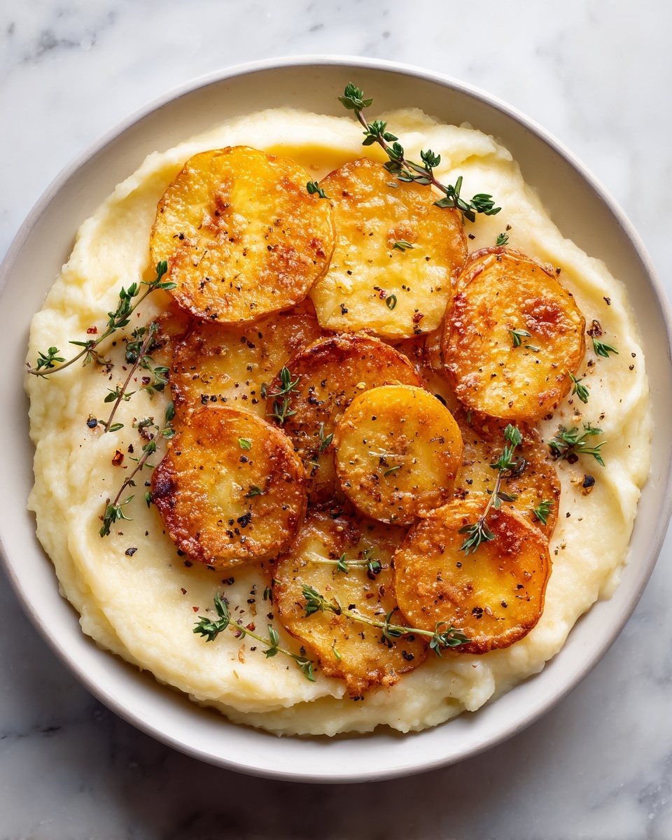 Creamy Parsnip and Cauliflower Puree with Roasted Garlic and Rosemary Recipe - Recipe Image