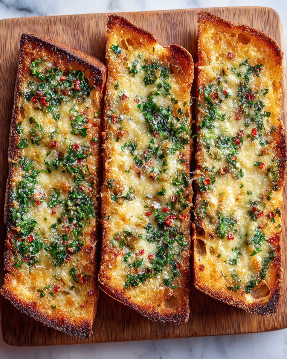 Cheesy Chimichurri Garlic Bread Recipe - Recipe Image