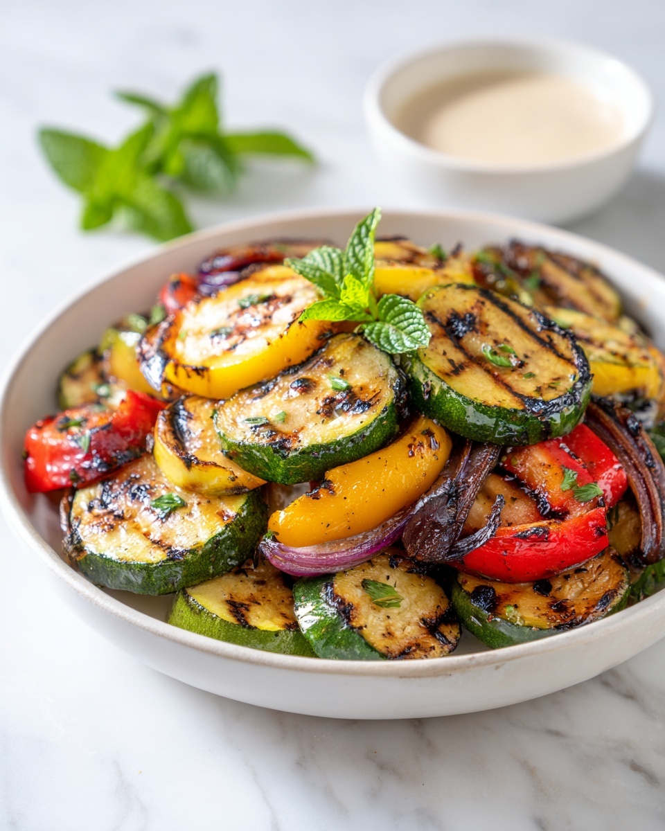 Grilled Vegetable Platter with Spiced Yogurt Sauce Recipe - Recipe Image
