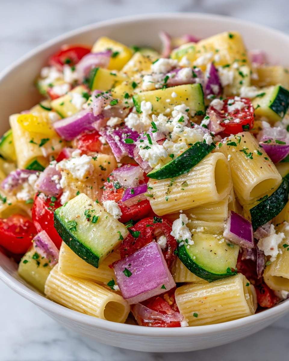 The Perfect Greek Pasta Salad Recipe - Recipe Image