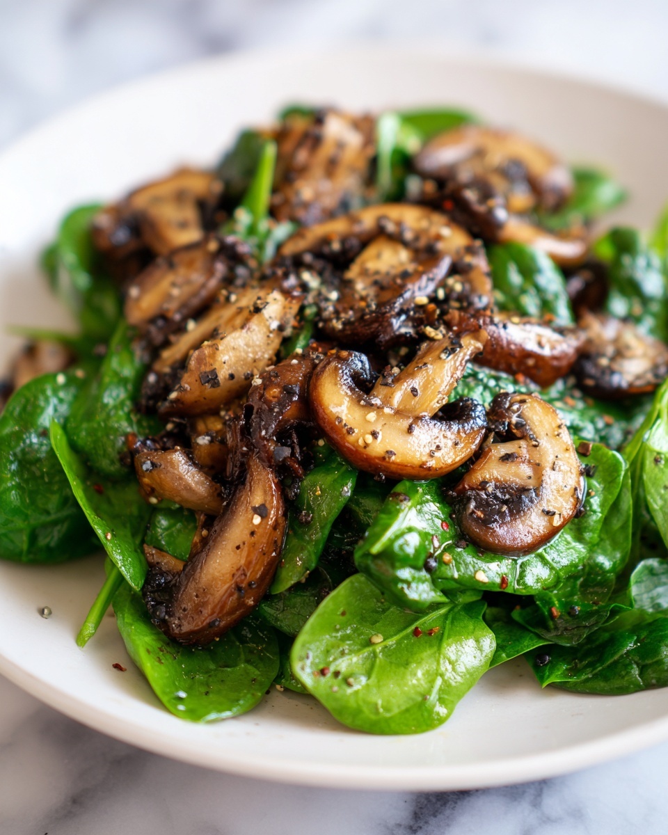 Easy Sautéed Mushrooms with Spinach Recipe - Recipe Image