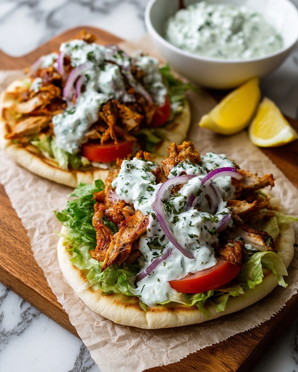 Greek-Style Chicken Gyros with Homemade Tzatziki and Fresh Greek Salad Recipe - Recipe Image