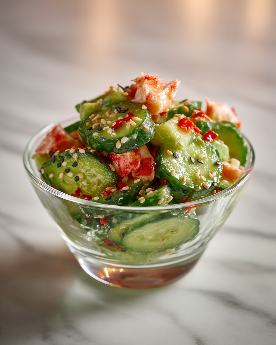 Easy California Roll Cucumber Salad Recipe - Recipe Image
