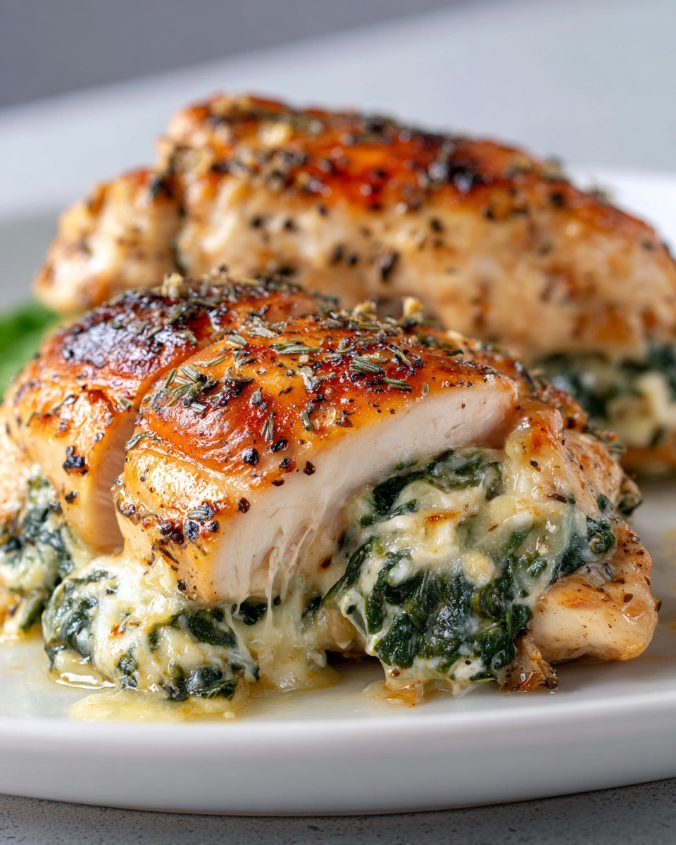 Cheesy Spinach Stuffed Chicken Breasts Recipe - Recipe Image