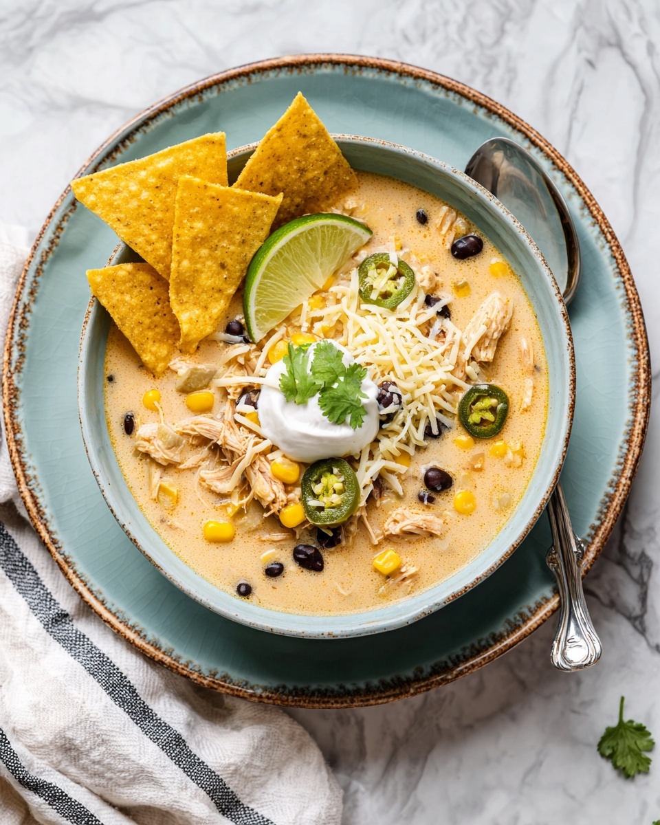 White Chicken Chili with Cream Cheese Recipe - Recipe Image