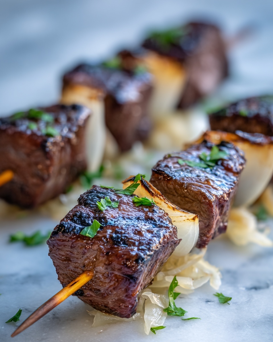 Reuben Steak Skewers with Sauerkraut Recipe - Recipe Image