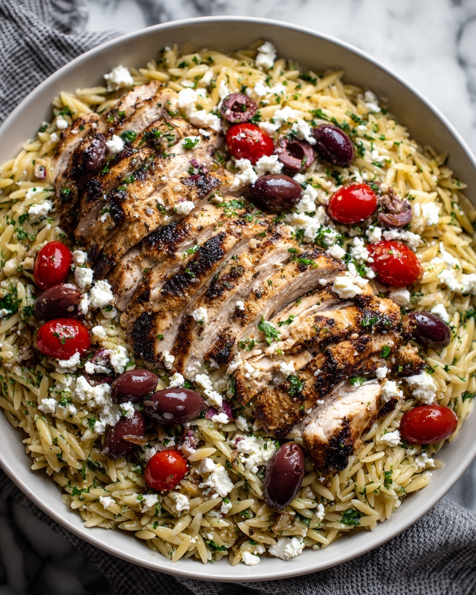 Healthy Mediterranean Chicken Orzo Recipe - Recipe Image