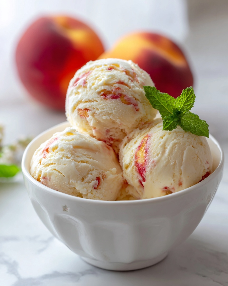 Homemade Peach Ice Cream Recipe - Recipe Image