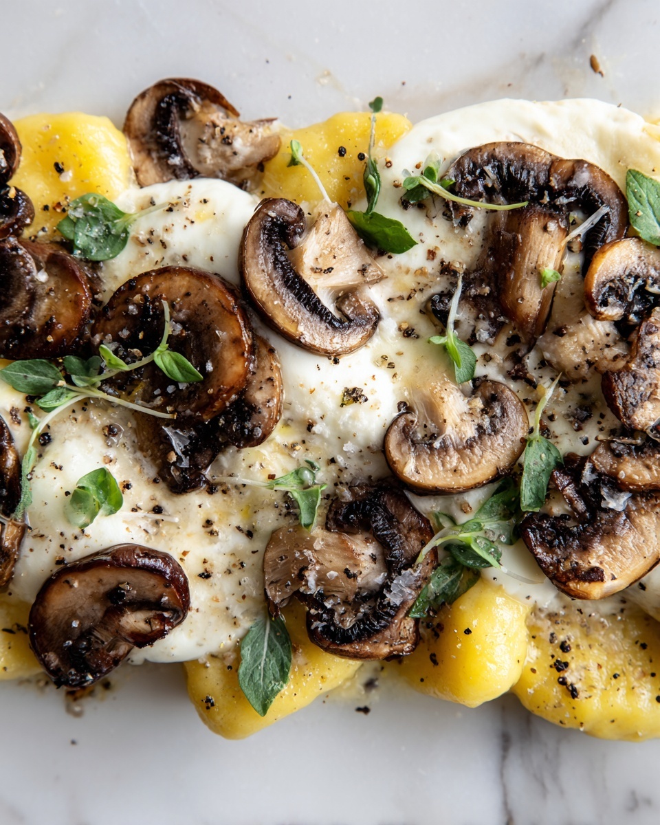 Easy Ricotta Gnocchi with Creamy Mushroom Sauce Recipe - Recipe Image