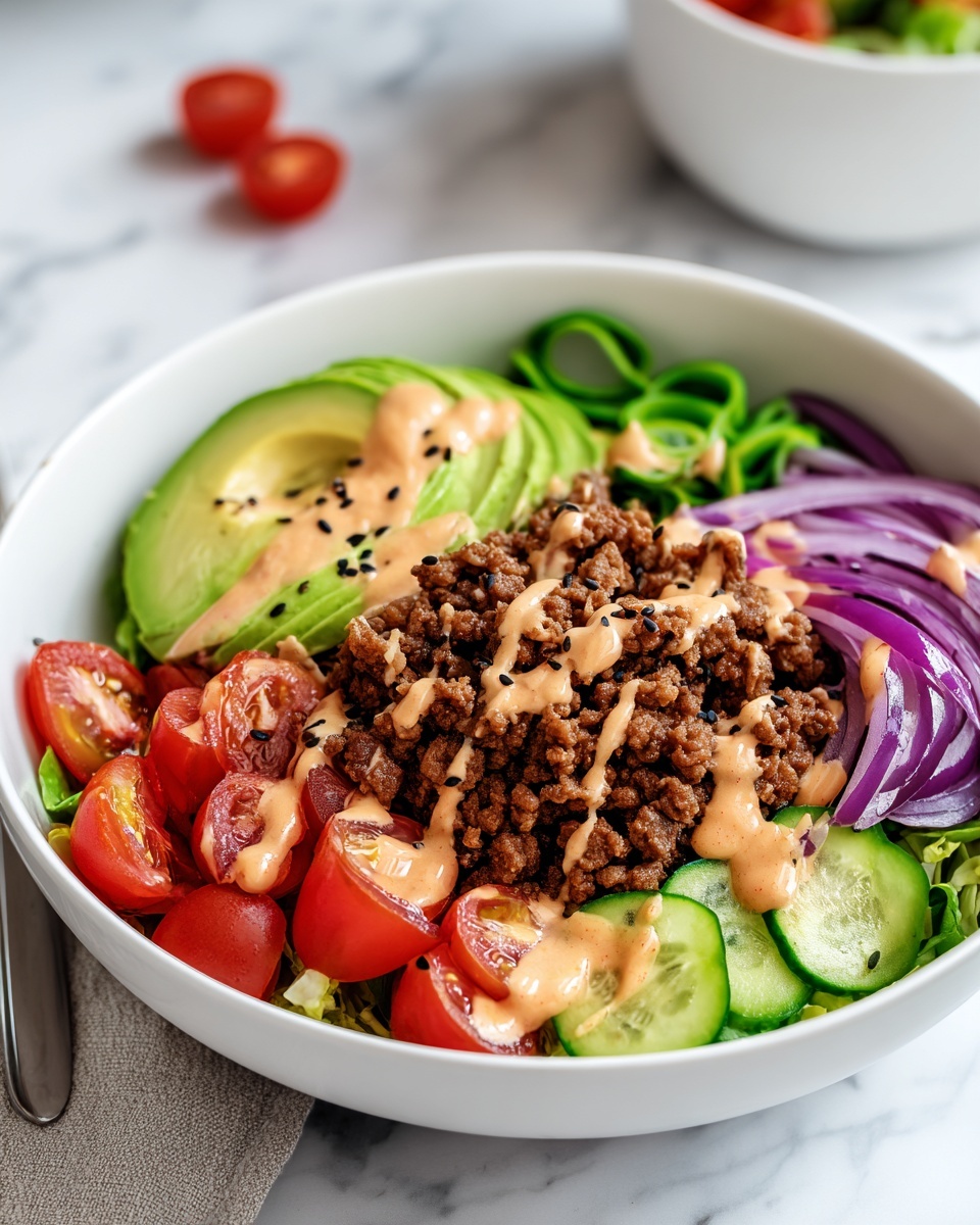 Burger in a Bowl Recipe - Recipe Image