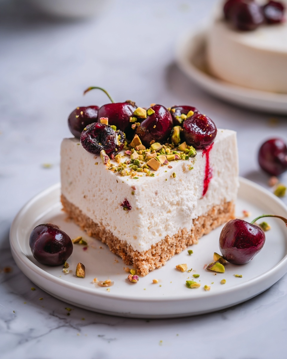 Luscious Lemon Lime Cherry Pistachio Cheesecake Recipe - Recipe Image