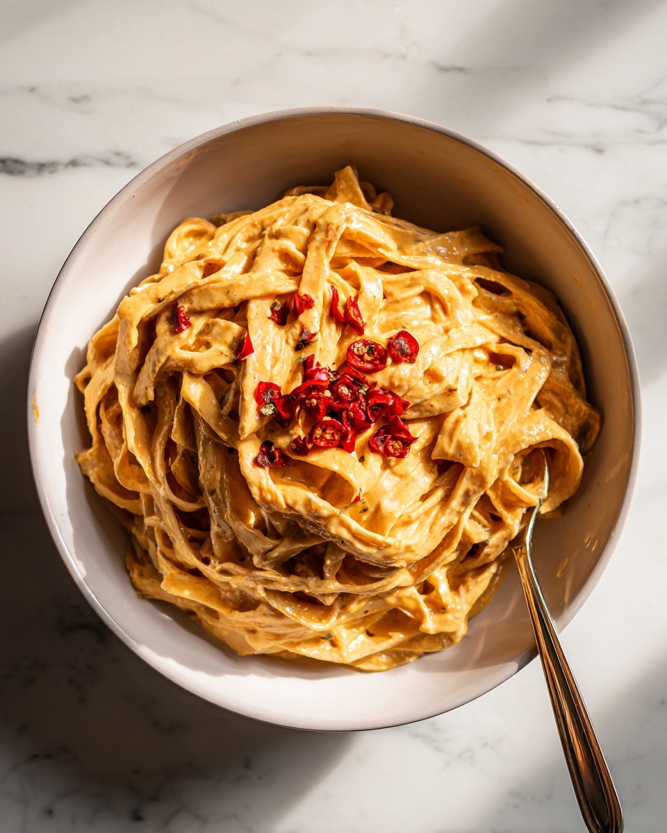 One-Pot Spicy Gochujang Alfredo Pasta Recipe - Recipe Image