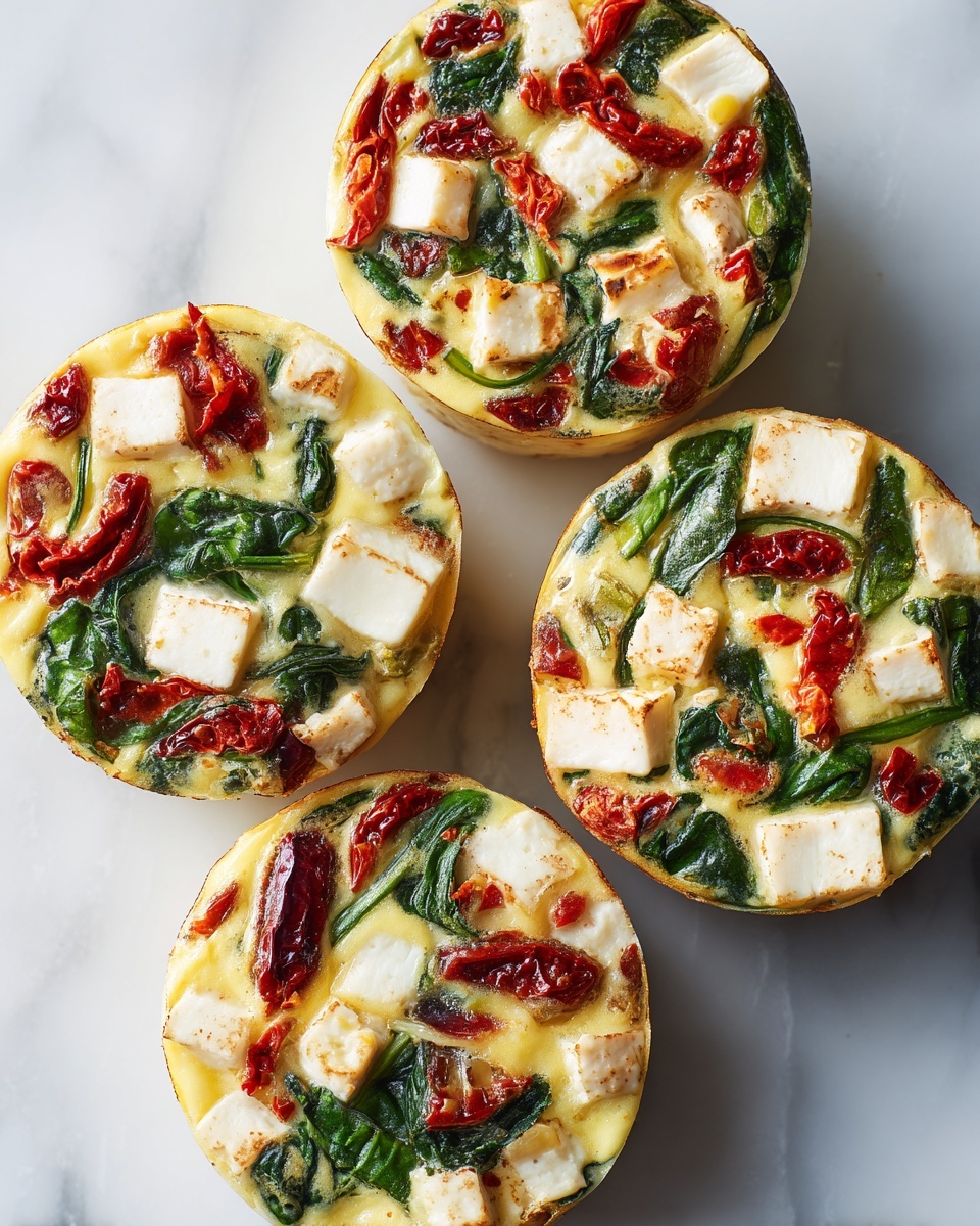 Spinach, Feta, and Sun-Dried Tomato Egg Muffin Cups Recipe - Recipe Image