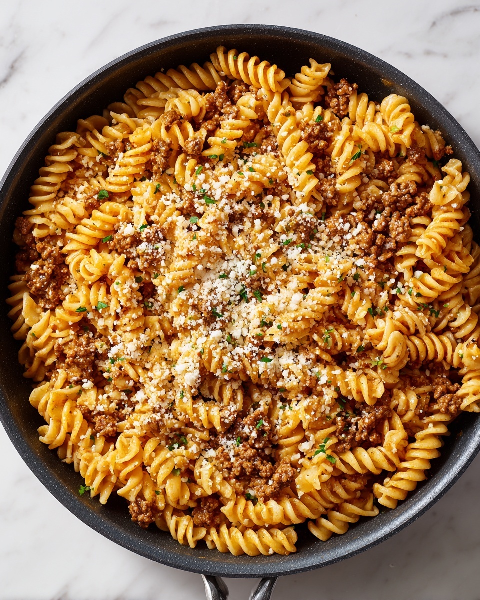 One-Pot Beef and Cheddar Ranch Pasta Recipe - Recipe Image