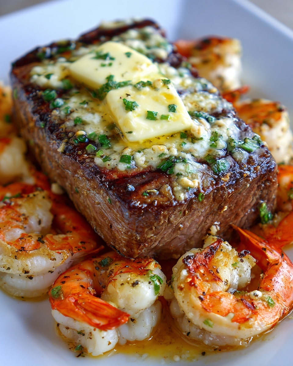 Garlic Butter Grilled Steak & Shrimp Recipe - Recipe Image