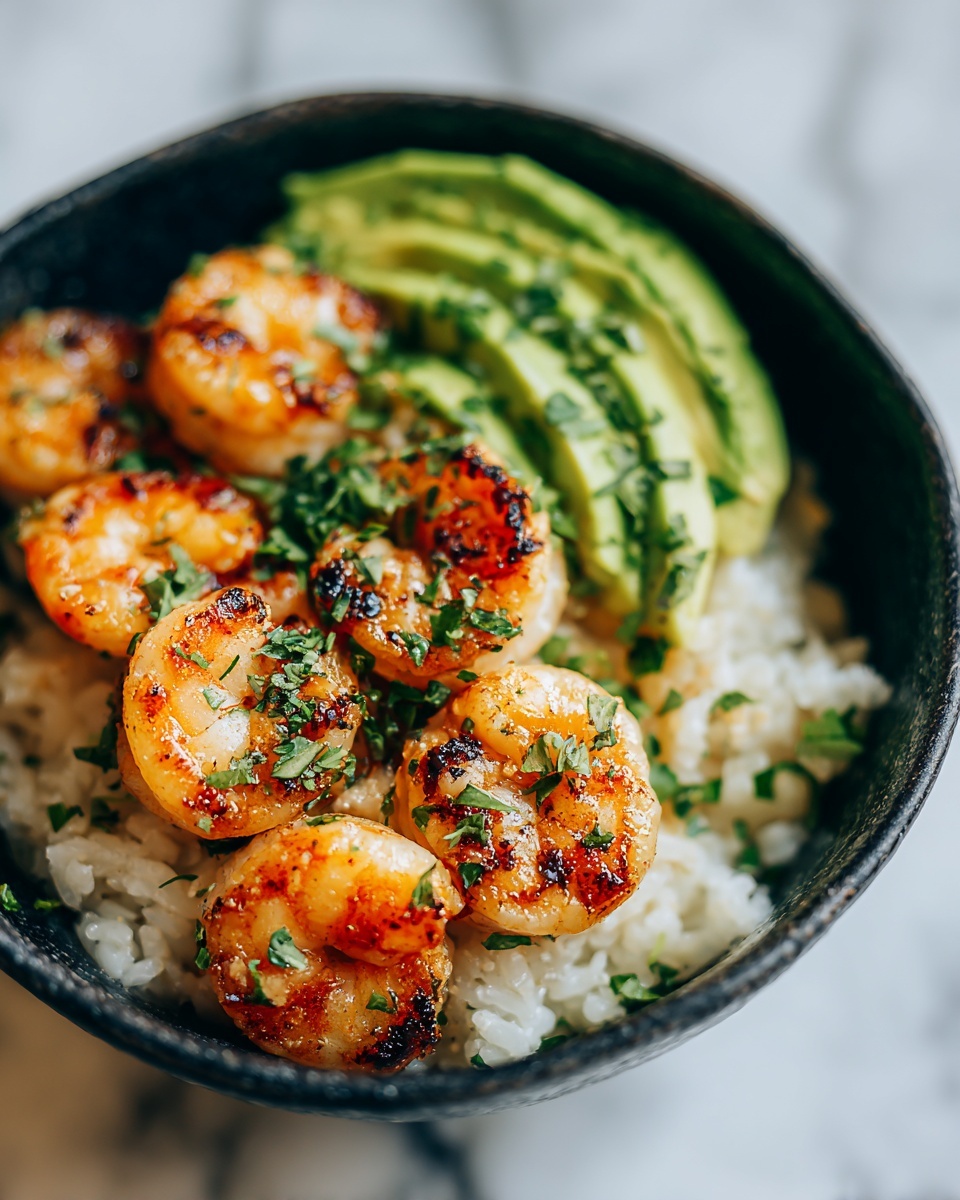 Spicy Shrimp and Avocado Rice Bowl Recipe - Recipe Image