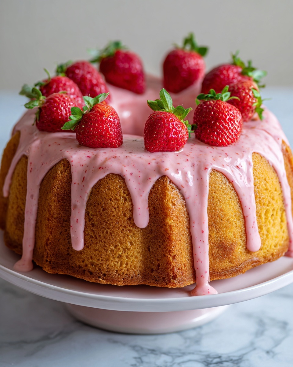 Strawberry Milkshake Pound Cake Recipe - Recipe Image