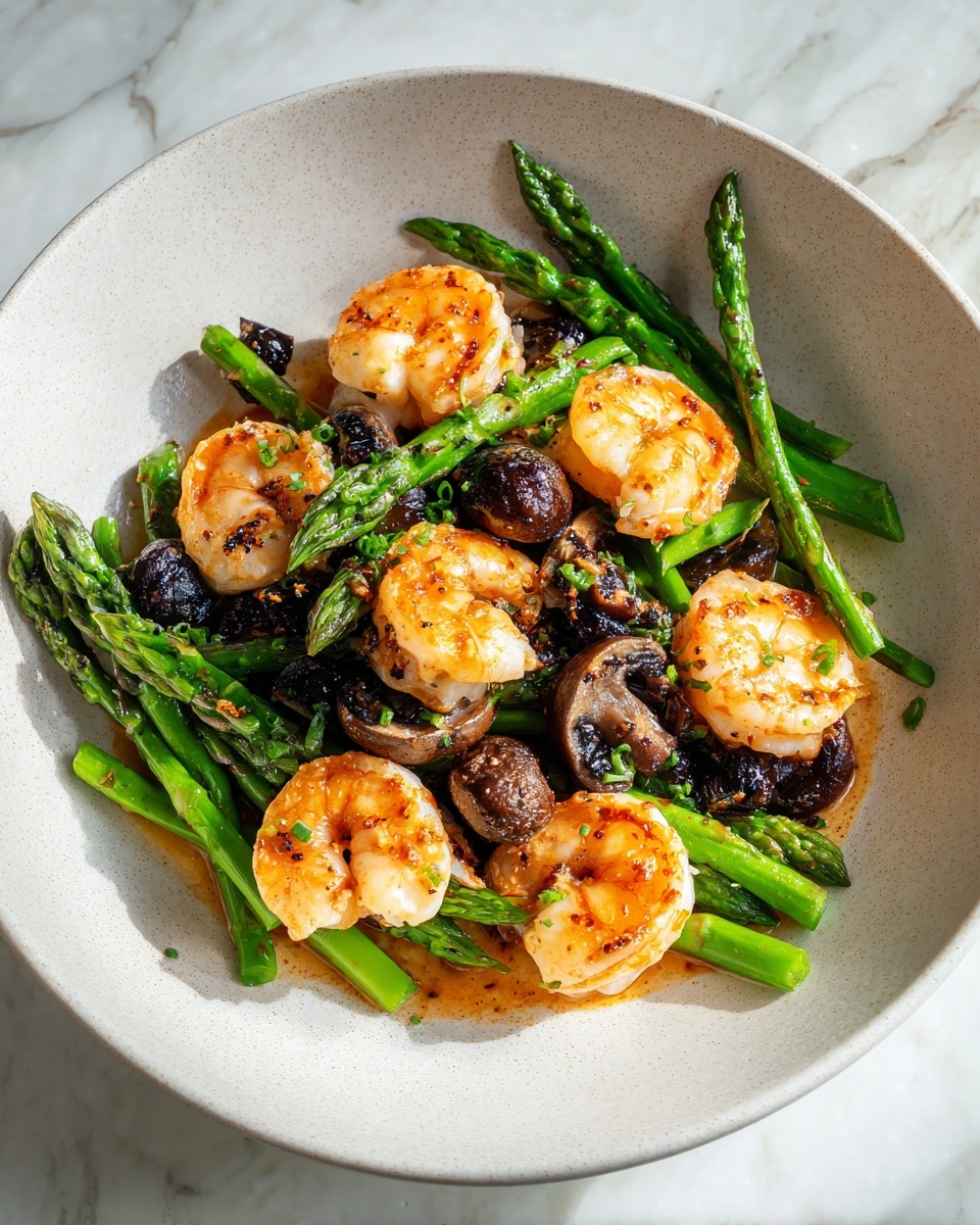 Shrimp and Asparagus Stir-Fry with Mushrooms Recipe - Recipe Image