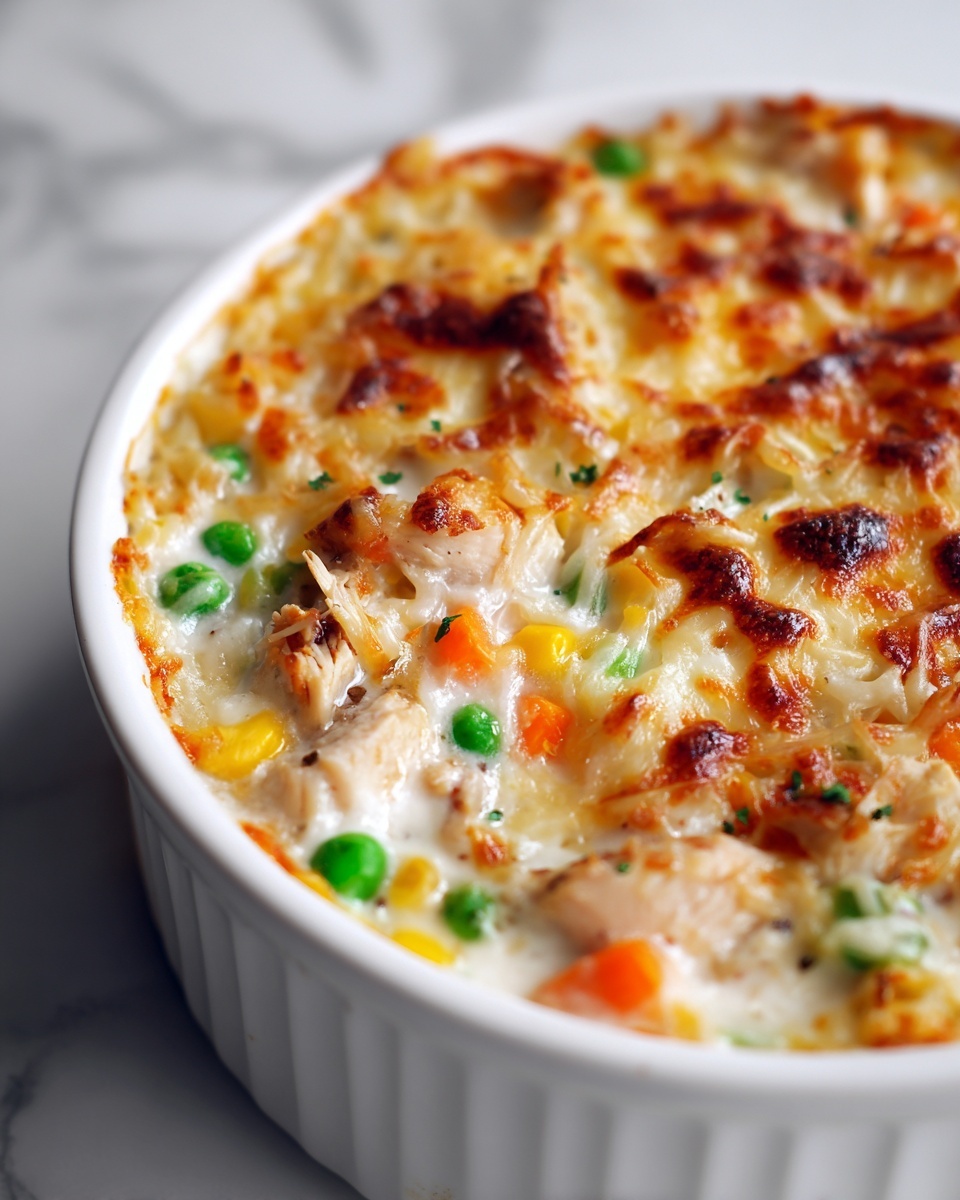 Easy Chicken Cobbler Dinner Casserole Recipe - Recipe Image