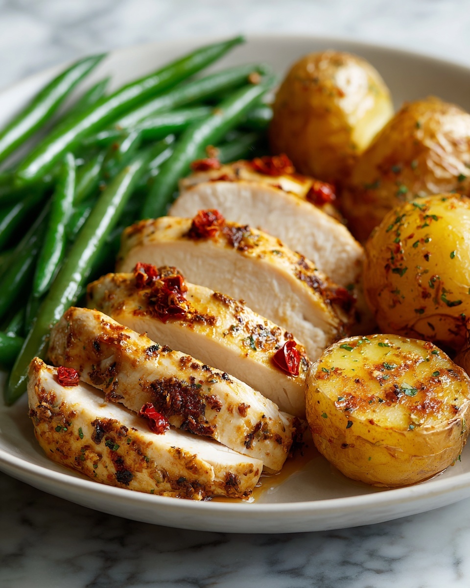 Italian Chicken with Potatoes and Green Beans Recipe - Recipe Image