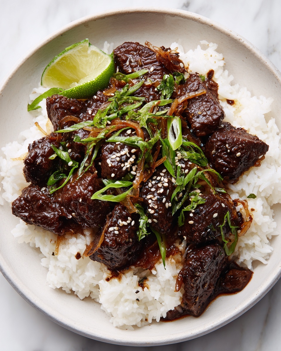 Honey Garlic Lamb with Pickled Cucumber Recipe - Recipe Image