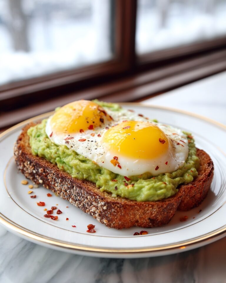 Smashed Avocado Egg Toast with Chili Flakes Recipe