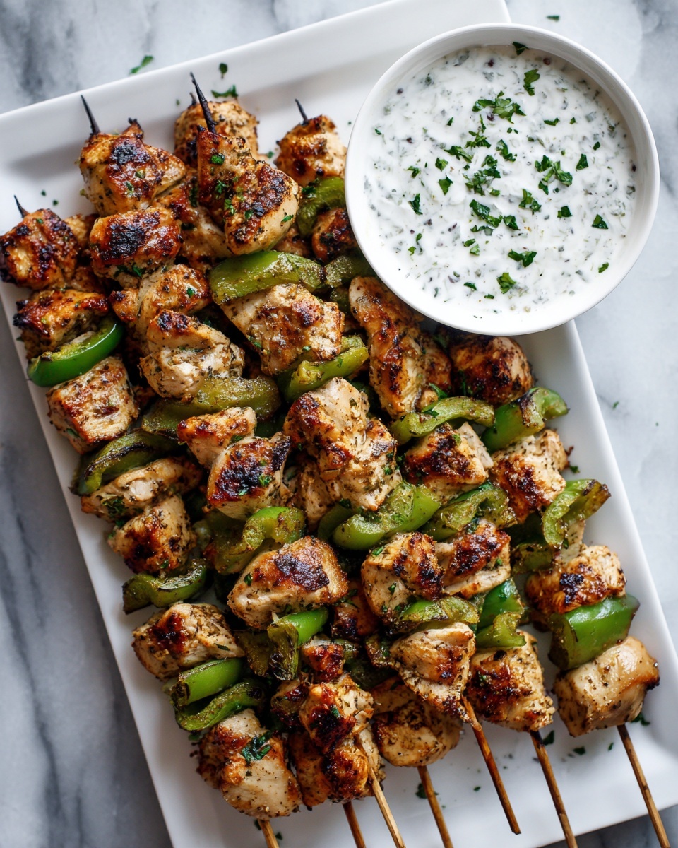 Spicy Honey Jalapeño Chicken Skewers with Cilantro Lime Dip Recipe - Recipe Image