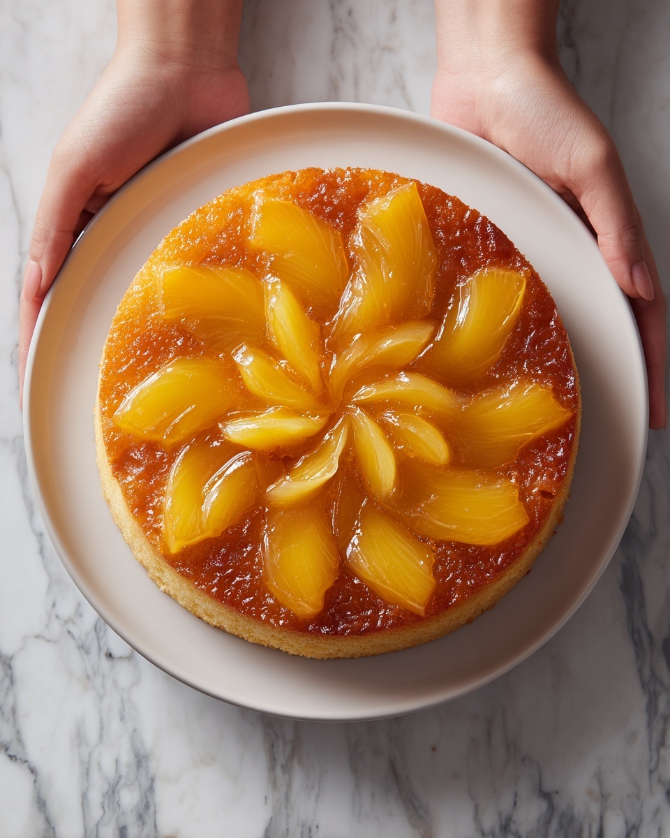 Caramel Peach Upside-Down Cake Recipe - Recipe Image