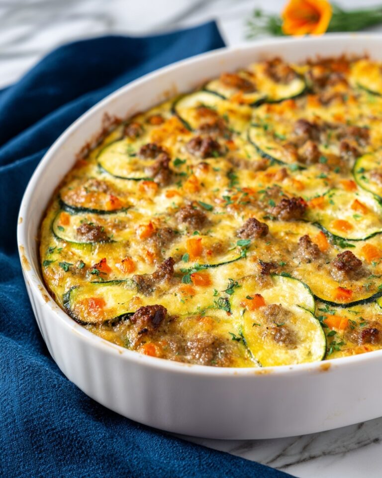 Savory Ground Turkey Zucchini Casserole Recipe