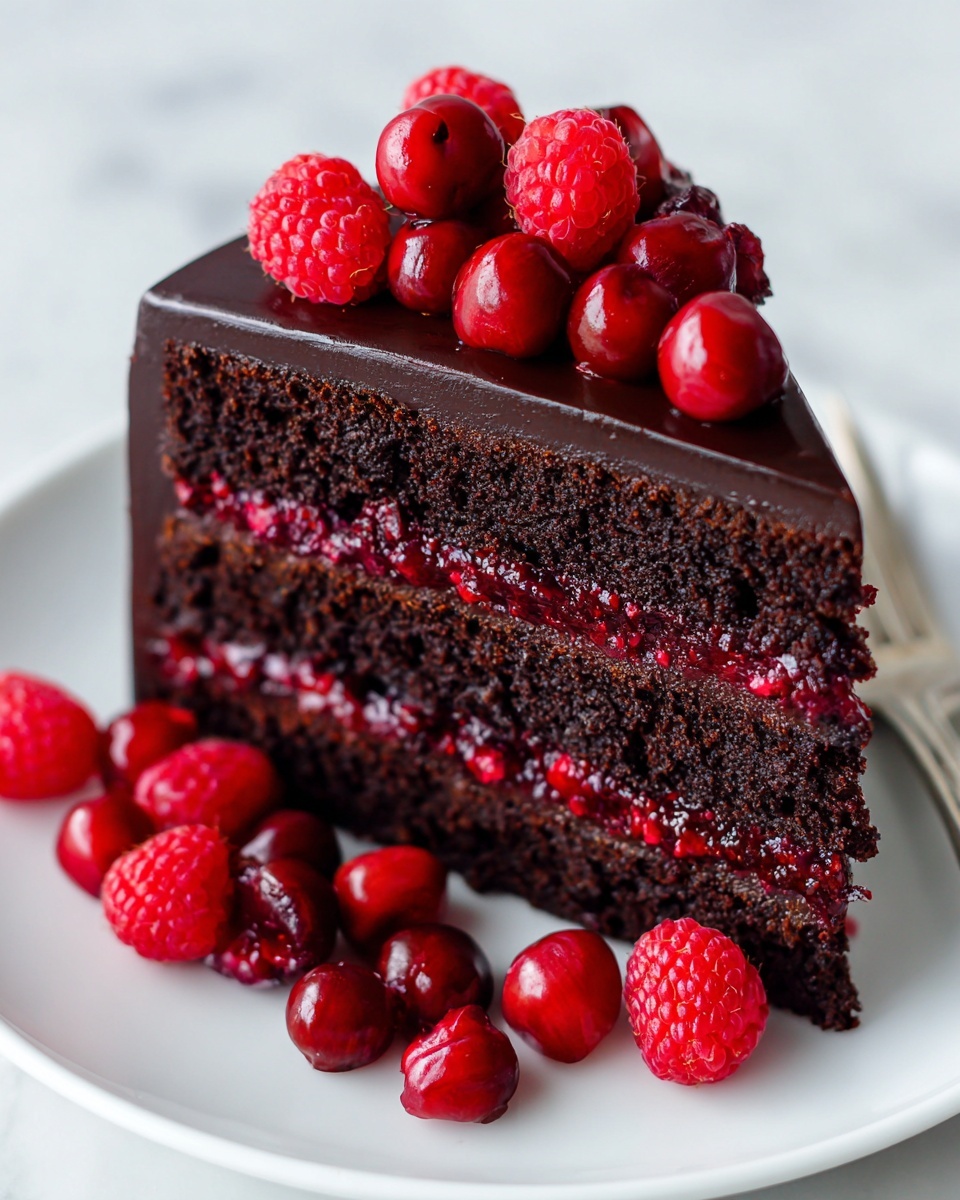 Chocolate Raspberry Truffle Cake Recipe - Recipe Image