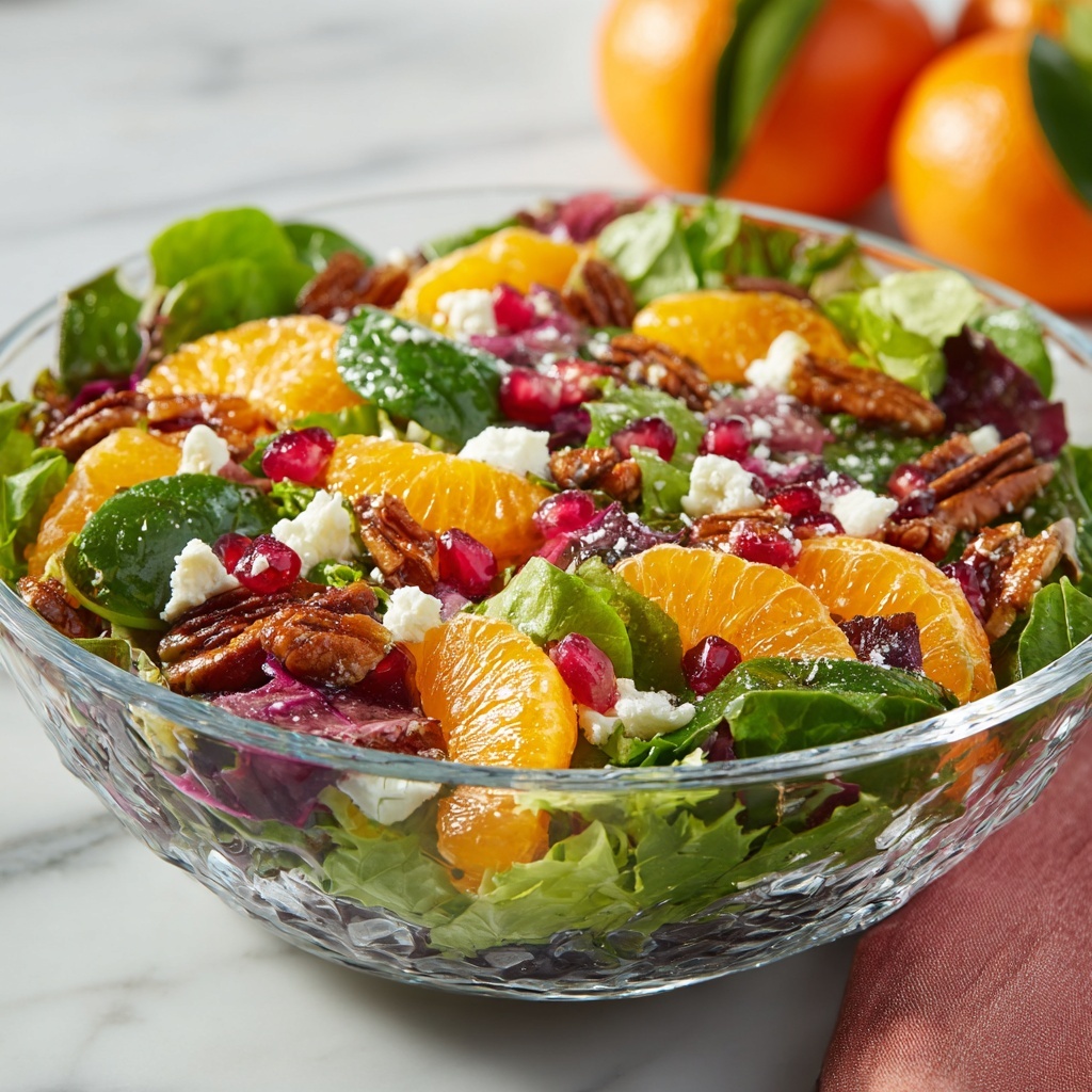 Christmas Salad with Citrus, Pomegranate, Feta, and Candied Pecans Recipe - Recipe Image